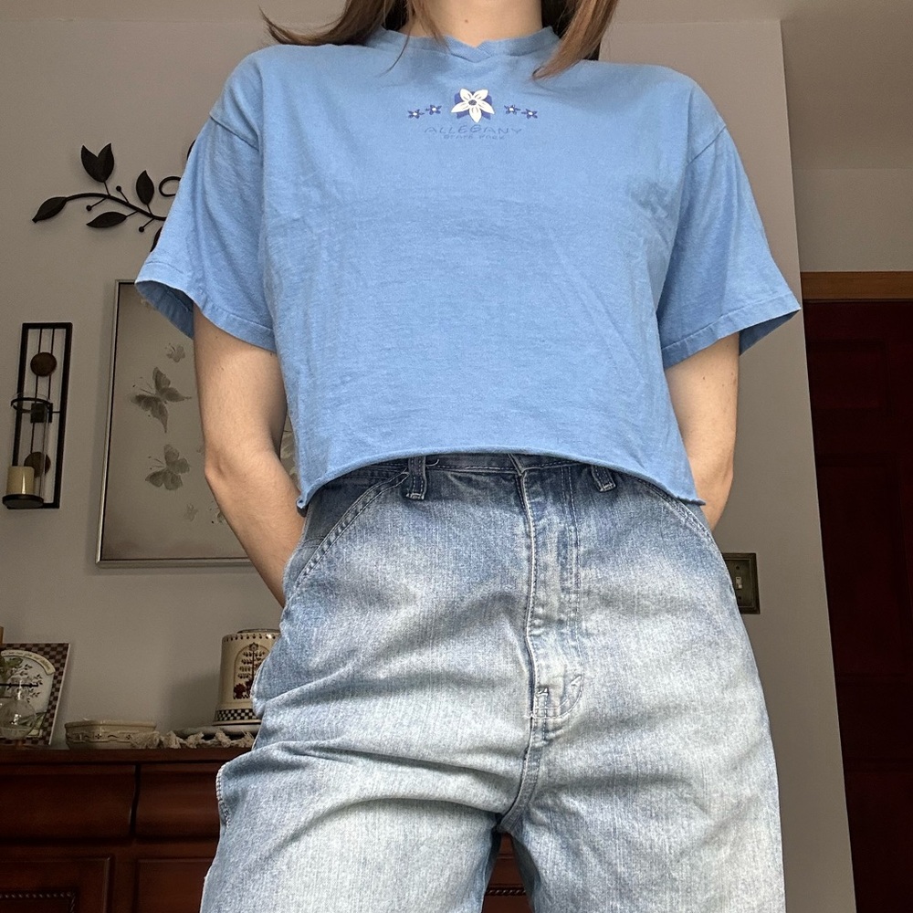 Prairie Mountain Blue Cropped T-Shirt